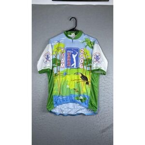 VOmax Cycling Jersey Mens Large Multicolor PGA TOUR MS 150 Bike Tour 1/4 Zip
